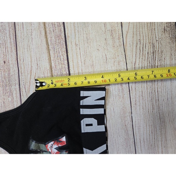 Women's PINK Victoria's Secret Crop/Haut Court Sports Bra Size XS/TP Black - Picture 8 of 9